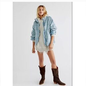 Free People Dolman Quilted Knit Jacket Top Oversized Zip-up Slouchy L